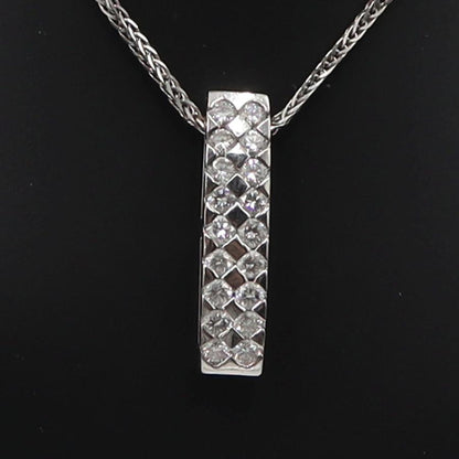 K18WGダイヤペンダントネックレス　D0.60ct　ネック長さ約44cm　重量5.56ｇ(石の重量含む)(中古)