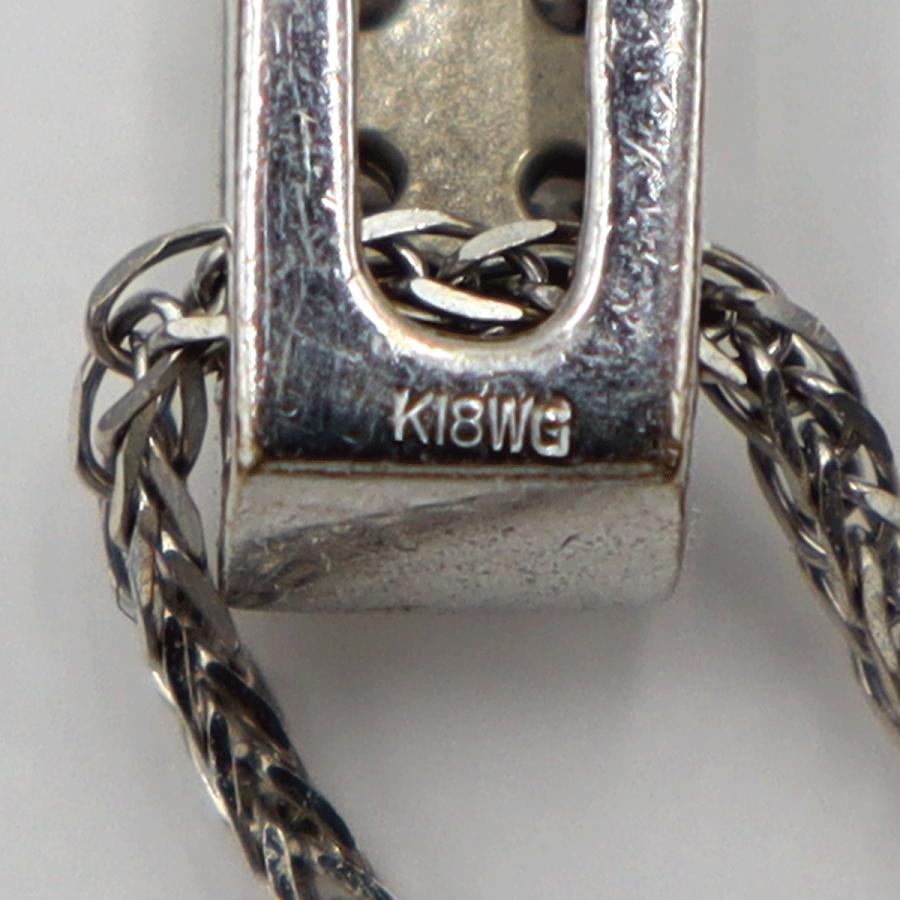 K18WGダイヤペンダントネックレス　D0.60ct　ネック長さ約44cm　重量5.56ｇ(石の重量含む)(中古)