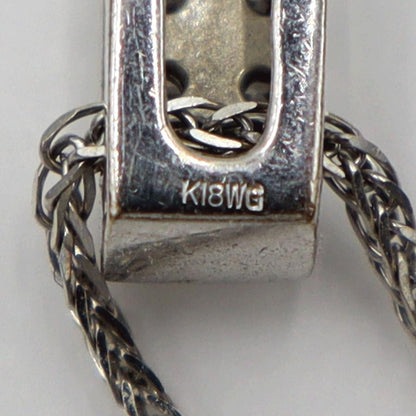 K18WGダイヤペンダントネックレス　D0.60ct　ネック長さ約44cm　重量5.56ｇ(石の重量含む)(中古)