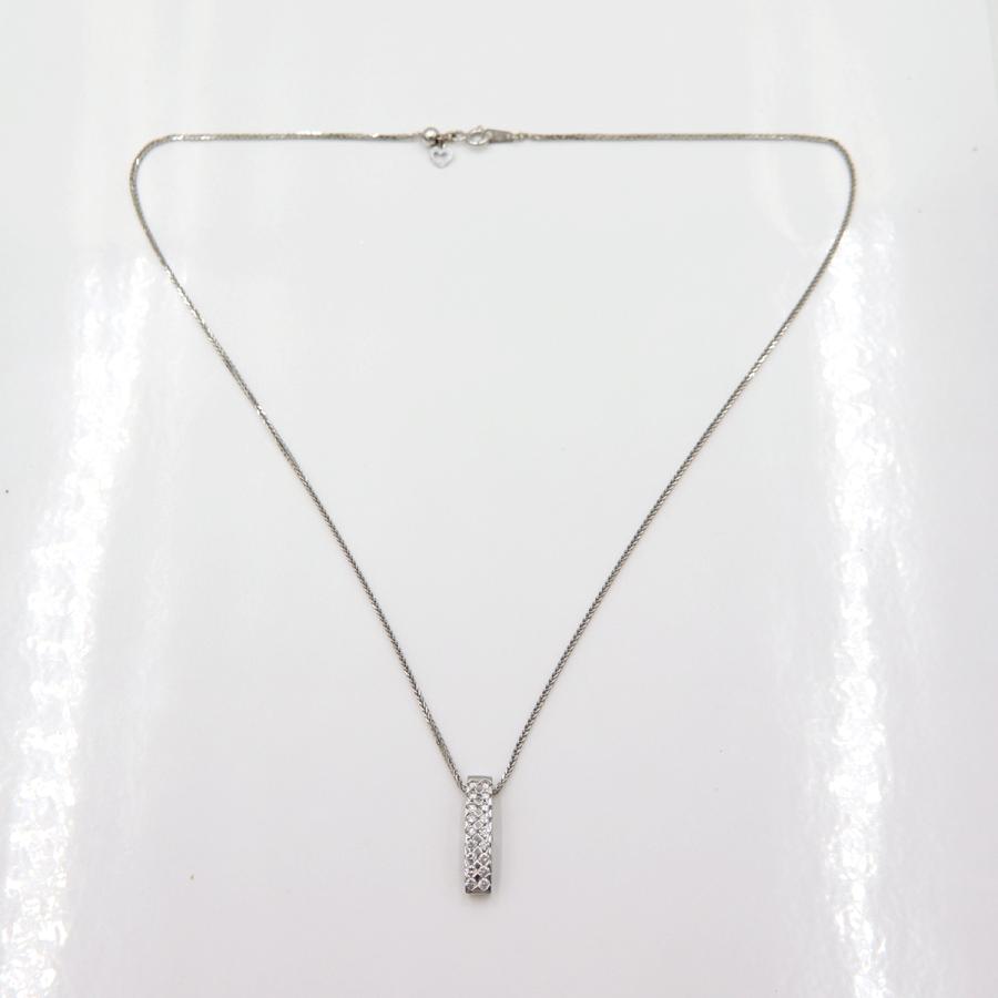 K18WGダイヤペンダントネックレス　D0.60ct　ネック長さ約44cm　重量5.56ｇ(石の重量含む)(中古)