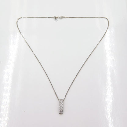 K18WGダイヤペンダントネックレス　D0.60ct　ネック長さ約44cm　重量5.56ｇ(石の重量含む)(中古)