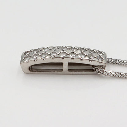 K18WGダイヤペンダントネックレス　D0.60ct　ネック長さ約44cm　重量5.56ｇ(石の重量含む)(中古)