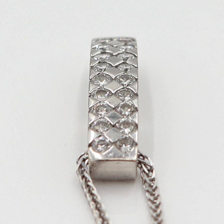 K18WGダイヤペンダントネックレス　D0.60ct　ネック長さ約44cm　重量5.56ｇ(石の重量含む)(中古)