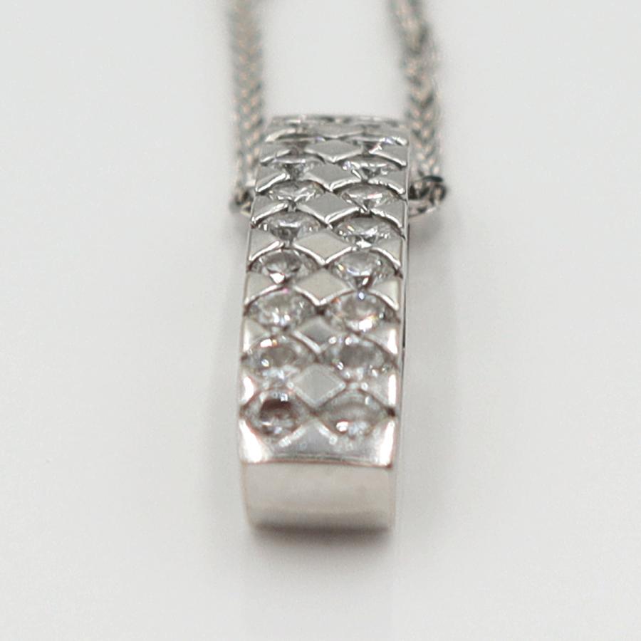 K18WGダイヤペンダントネックレス　D0.60ct　ネック長さ約44cm　重量5.56ｇ(石の重量含む)(中古)