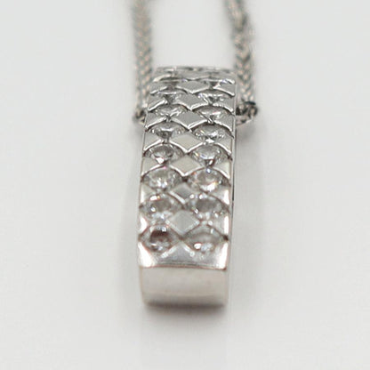 K18WGダイヤペンダントネックレス　D0.60ct　ネック長さ約44cm　重量5.56ｇ(石の重量含む)(中古)