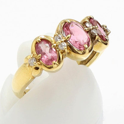 K18ピンクトルマリンリング　リングサイズ11号　重量3.90ｇ(石の重量含む)　レディース（中古）