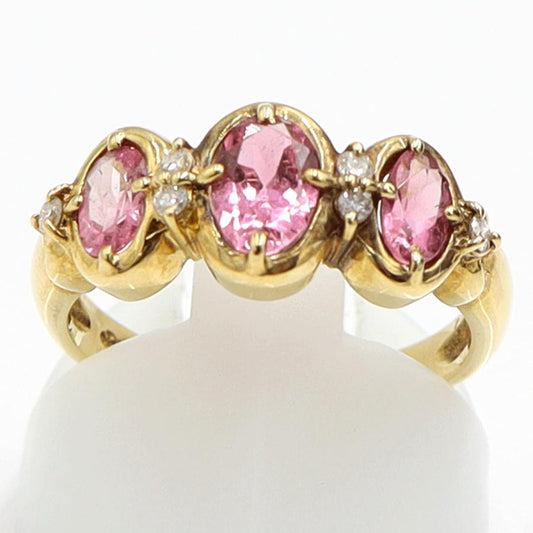 K18ピンクトルマリンリング　リングサイズ11号　重量3.90ｇ(石の重量含む)　レディース（中古）