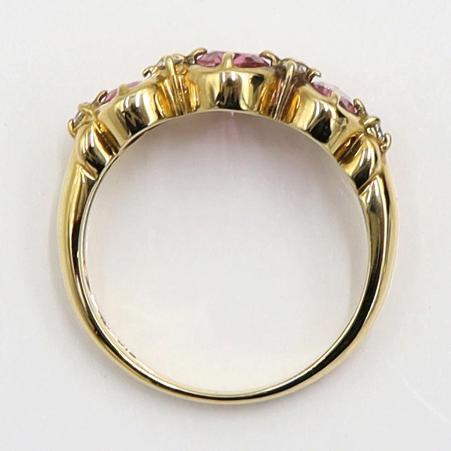 K18ピンクトルマリンリング　リングサイズ11号　重量3.90ｇ(石の重量含む)　レディース（中古）