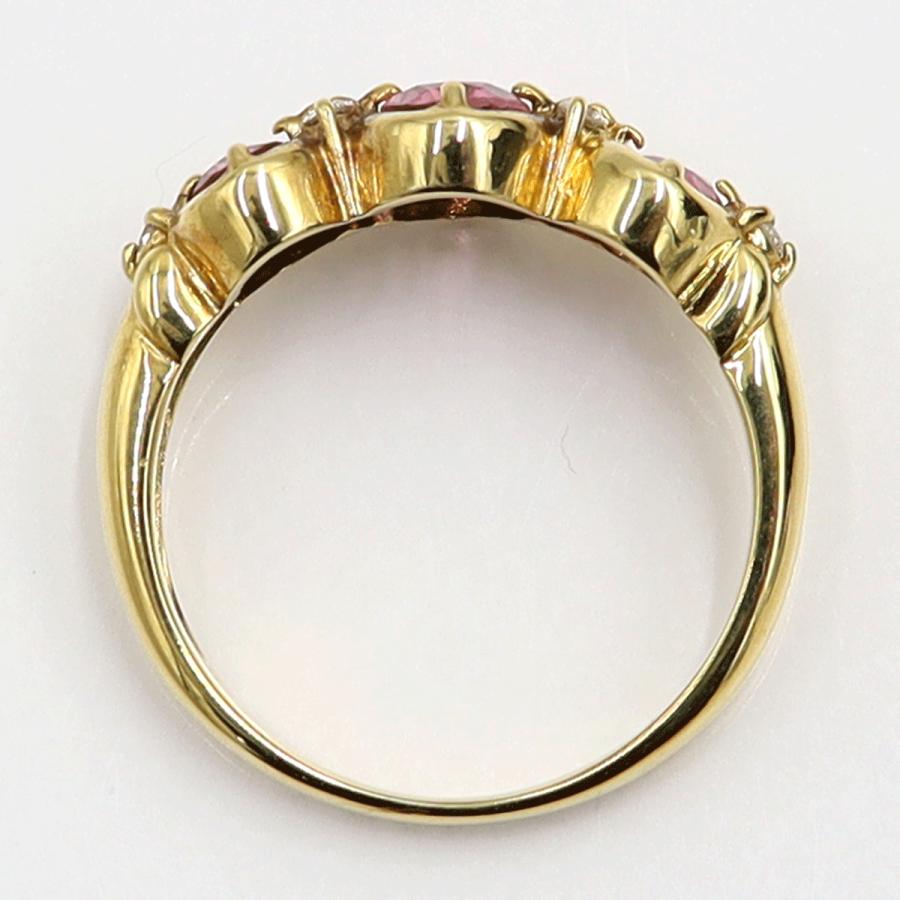 K18ピンクトルマリンリング　リングサイズ11号　重量3.90ｇ(石の重量含む)　レディース（中古）