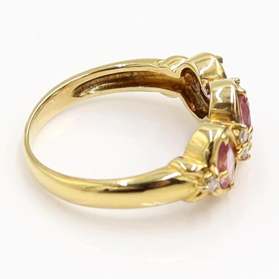 K18ピンクトルマリンリング　リングサイズ11号　重量3.90ｇ(石の重量含む)　レディース（中古）