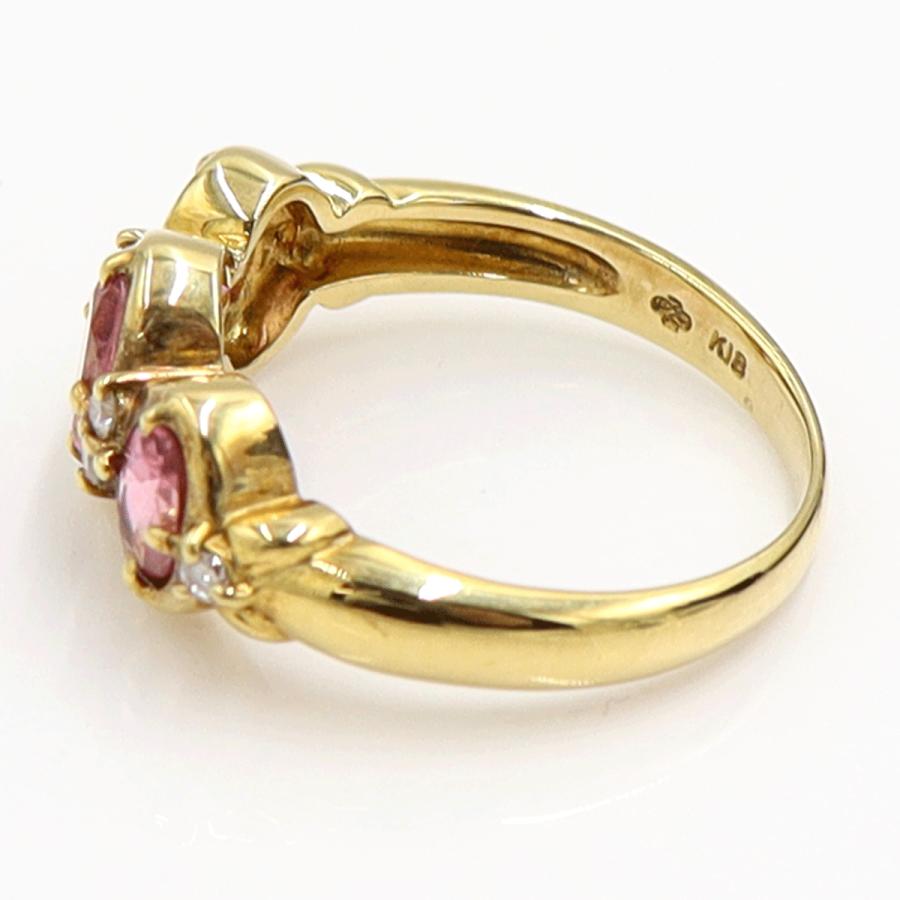 K18ピンクトルマリンリング　リングサイズ11号　重量3.90ｇ(石の重量含む)　レディース（中古）