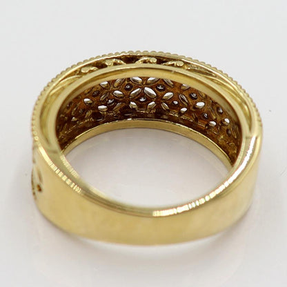 K18ダイヤモンドデザインリング　D0.14ct　サイズ10号　重量6.57ｇ(石の重量含む)(中古)