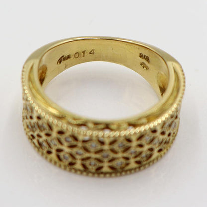 K18ダイヤモンドデザインリング　D0.14ct　サイズ10号　重量6.57ｇ(石の重量含む)(中古)