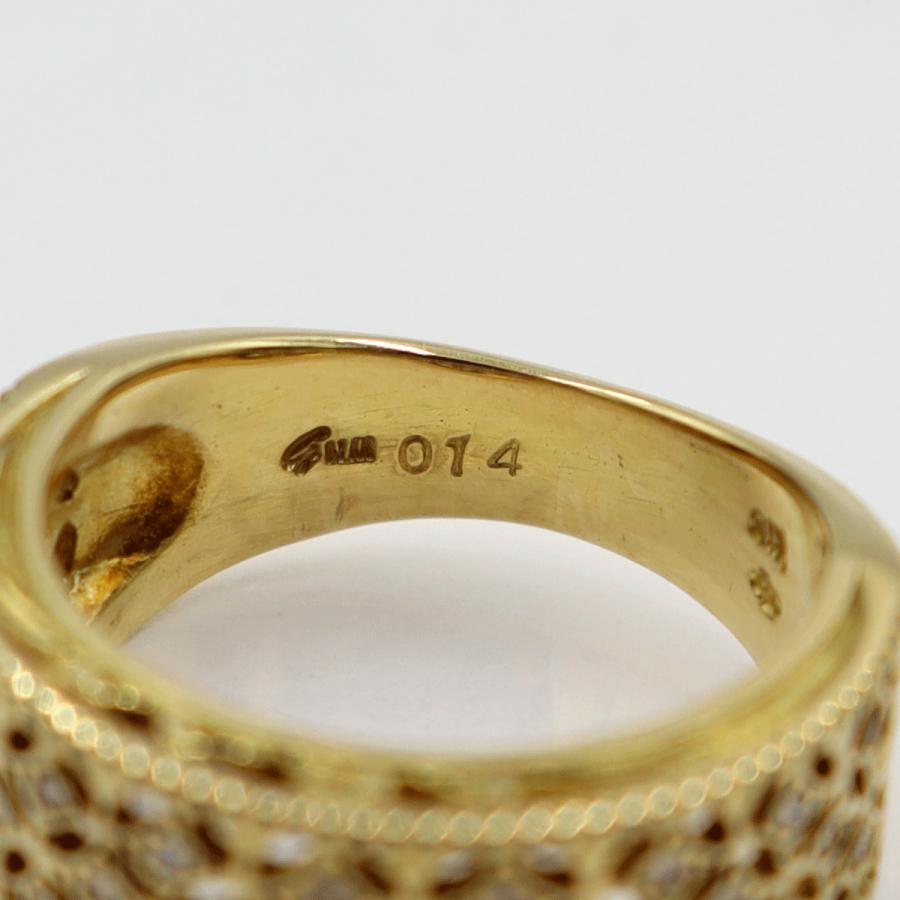 K18ダイヤモンドデザインリング　D0.14ct　サイズ10号　重量6.57ｇ(石の重量含む)(中古)