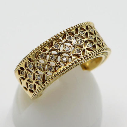 K18ダイヤモンドデザインリング　D0.14ct　サイズ10号　重量6.57ｇ(石の重量含む)(中古)