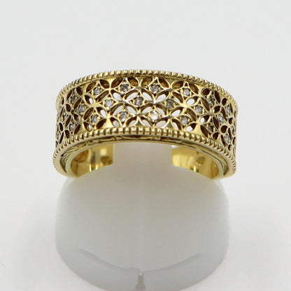 K18ダイヤモンドデザインリング　D0.14ct　サイズ10号　重量6.57ｇ(石の重量含む)(中古)