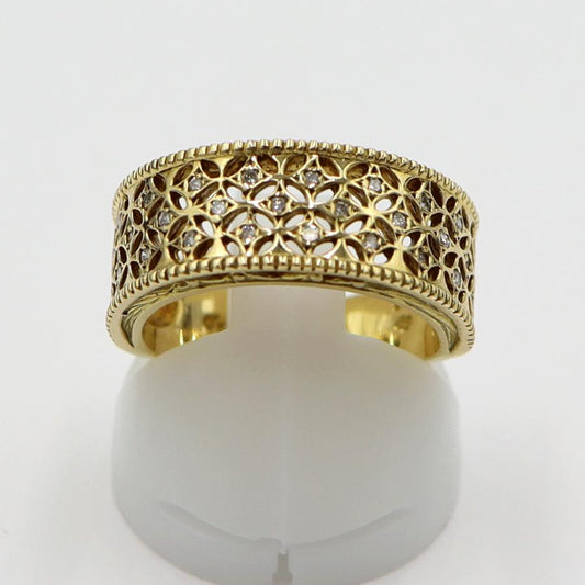 K18ダイヤモンドデザインリング　D0.14ct　サイズ10号　重量6.57ｇ(石の重量含む)(中古)