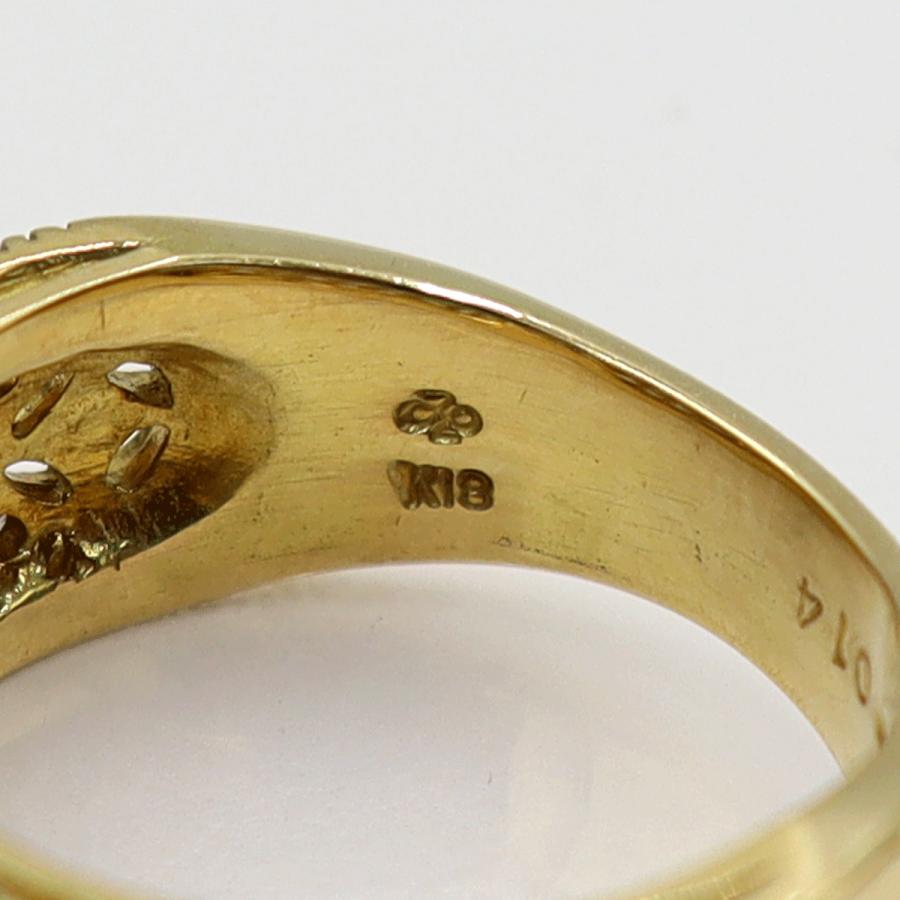 K18ダイヤモンドデザインリング　D0.14ct　サイズ10号　重量6.57ｇ(石の重量含む)(中古)