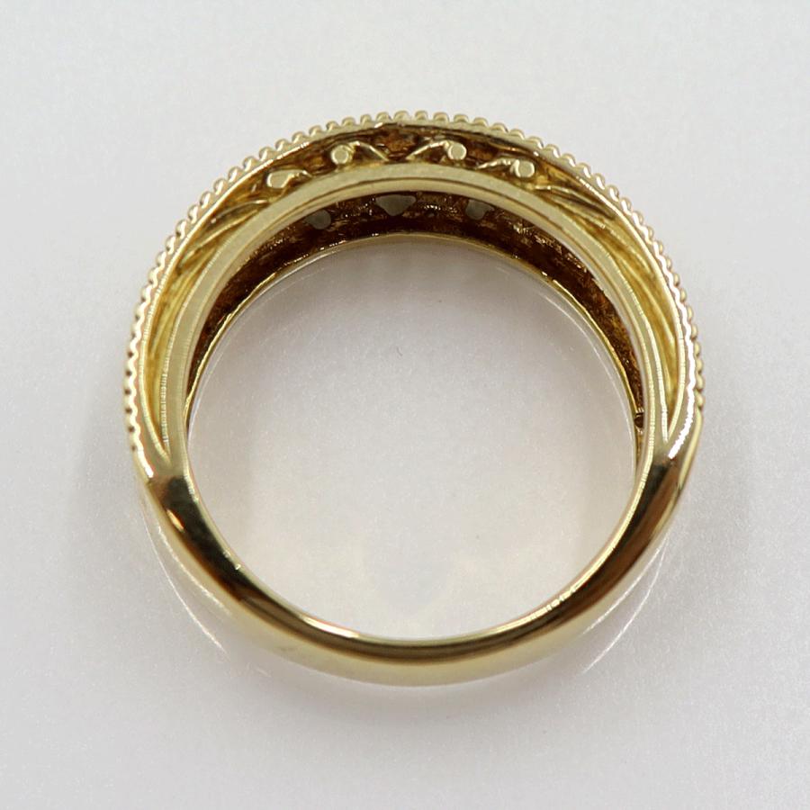 K18ダイヤモンドデザインリング　D0.14ct　サイズ10号　重量6.57ｇ(石の重量含む)(中古)