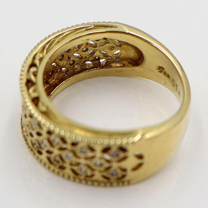 K18ダイヤモンドデザインリング　D0.14ct　サイズ10号　重量6.57ｇ(石の重量含む)(中古)