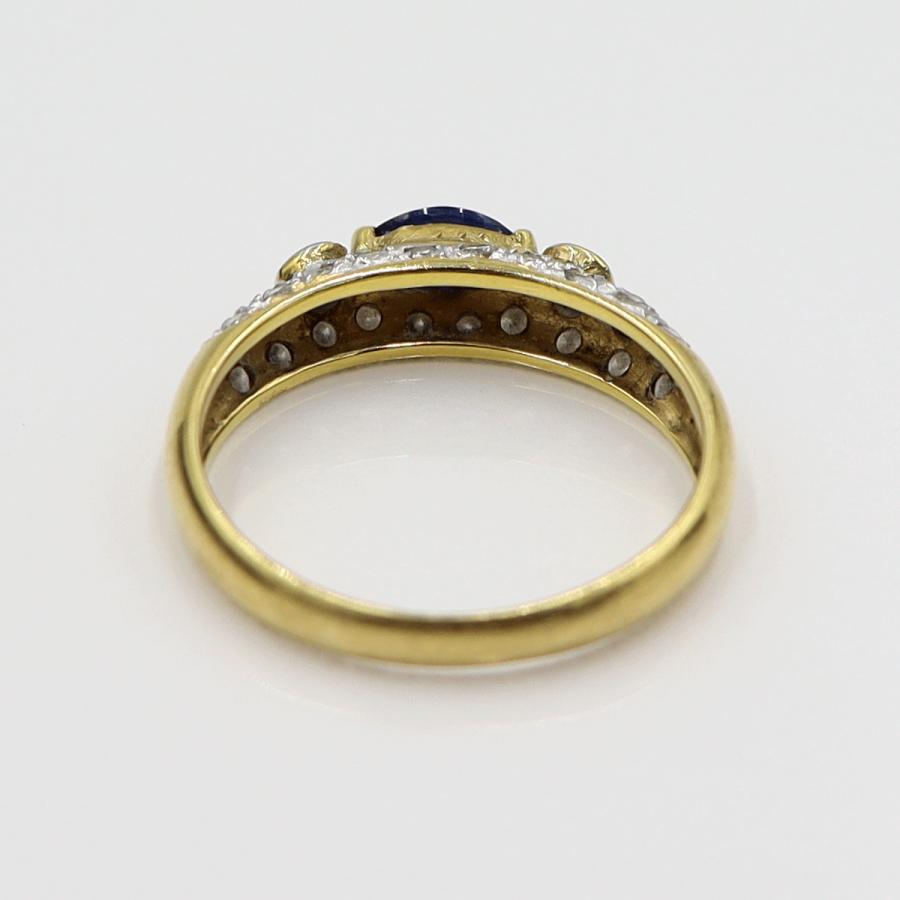 K18サファイアダイヤリング S0.31ct　D0.33ct リングサイズ13号　重量2.66ｇ(石の重量含む)　レディース(中古)