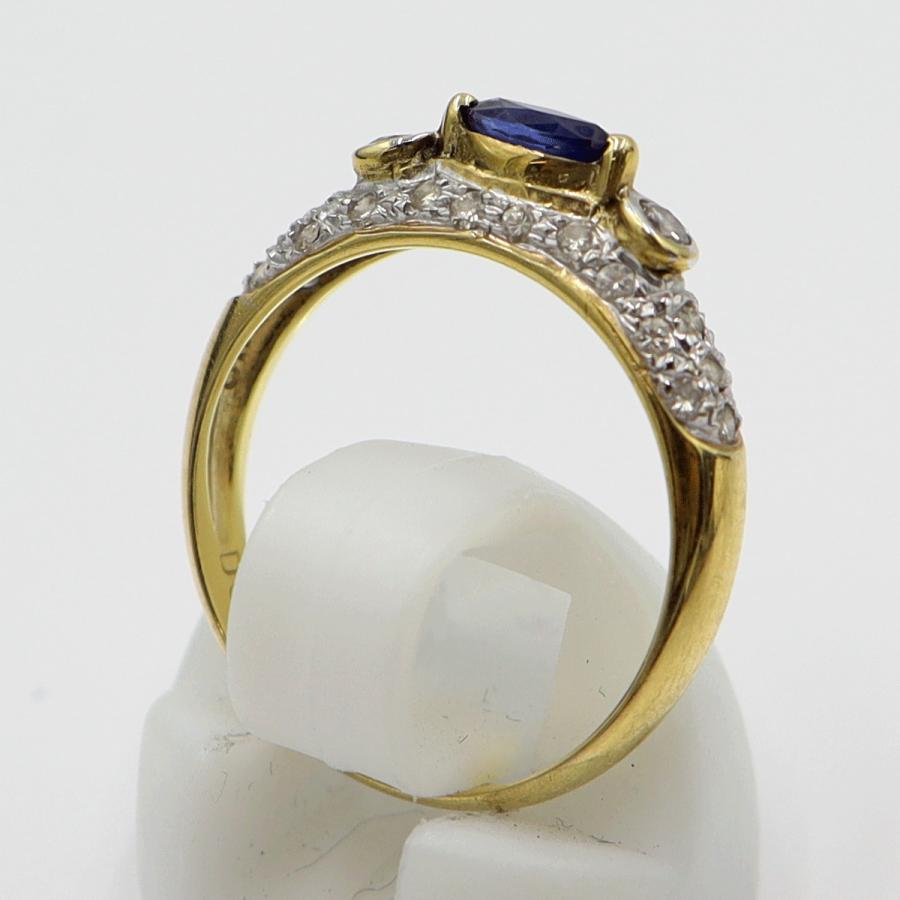 K18サファイアダイヤリング S0.31ct　D0.33ct リングサイズ13号　重量2.66ｇ(石の重量含む)　レディース(中古)