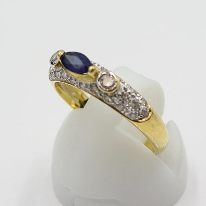 K18サファイアダイヤリング S0.31ct　D0.33ct リングサイズ13号　重量2.66ｇ(石の重量含む)　レディース(中古)