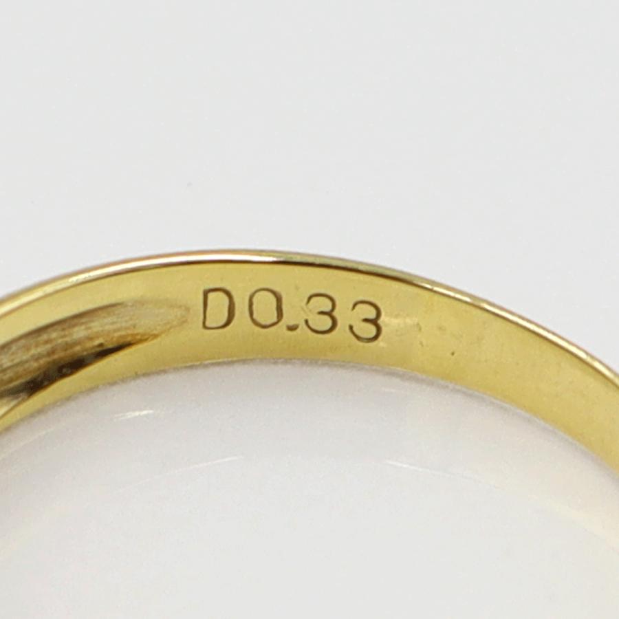 K18サファイアダイヤリング S0.31ct　D0.33ct リングサイズ13号　重量2.66ｇ(石の重量含む)　レディース(中古)