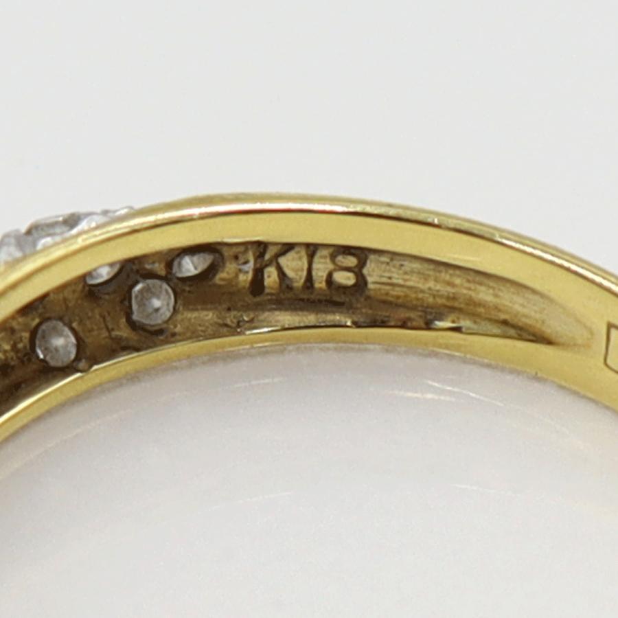 K18サファイアダイヤリング S0.31ct　D0.33ct リングサイズ13号　重量2.66ｇ(石の重量含む)　レディース(中古)