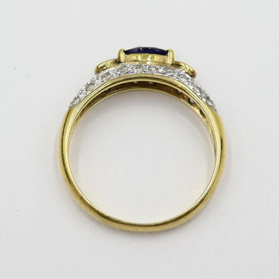 K18サファイアダイヤリング S0.31ct　D0.33ct リングサイズ13号　重量2.66ｇ(石の重量含む)　レディース(中古)