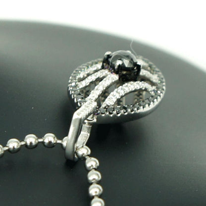 K18WGブラックダイヤモンドペンダントトップ　BD0.82ct　D0.40ct　重量4.06ｇ(石の重量含む)（中古）