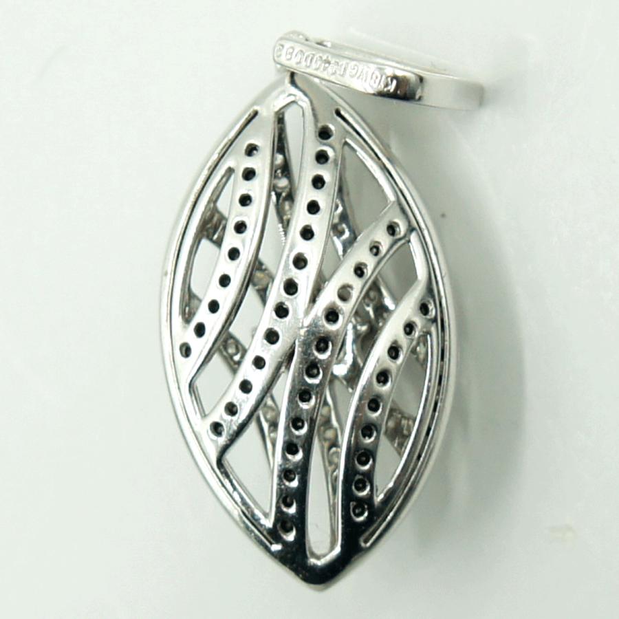 K18WGブラックダイヤモンドペンダントトップ　BD0.82ct　D0.40ct　重量4.06ｇ(石の重量含む)（中古）