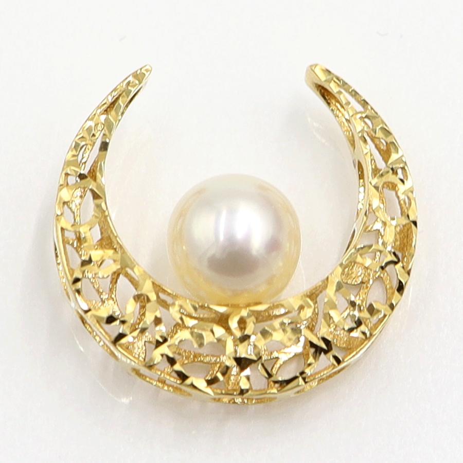 K18パールペンダントトップ 2WAYリバーシブル　パールサイズ約7.7mm　重量2.12ｇ(石の重量含む) （中古）