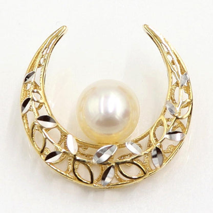 K18パールペンダントトップ 2WAYリバーシブル　パールサイズ約7.7mm　重量2.12ｇ(石の重量含む) （中古）