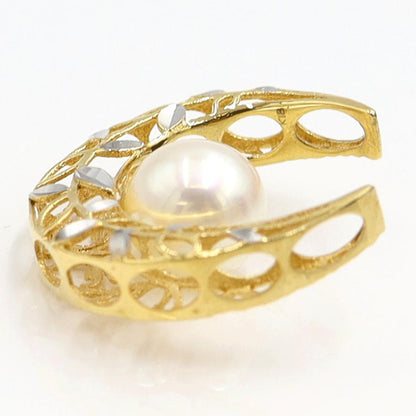 K18パールペンダントトップ 2WAYリバーシブル　パールサイズ約7.7mm　重量2.12ｇ(石の重量含む) （中古）