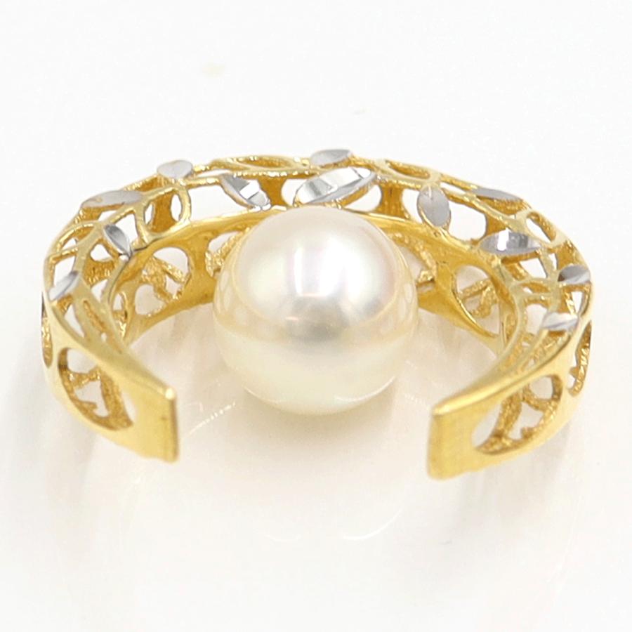 K18パールペンダントトップ 2WAYリバーシブル　パールサイズ約7.7mm　重量2.12ｇ(石の重量含む) （中古）