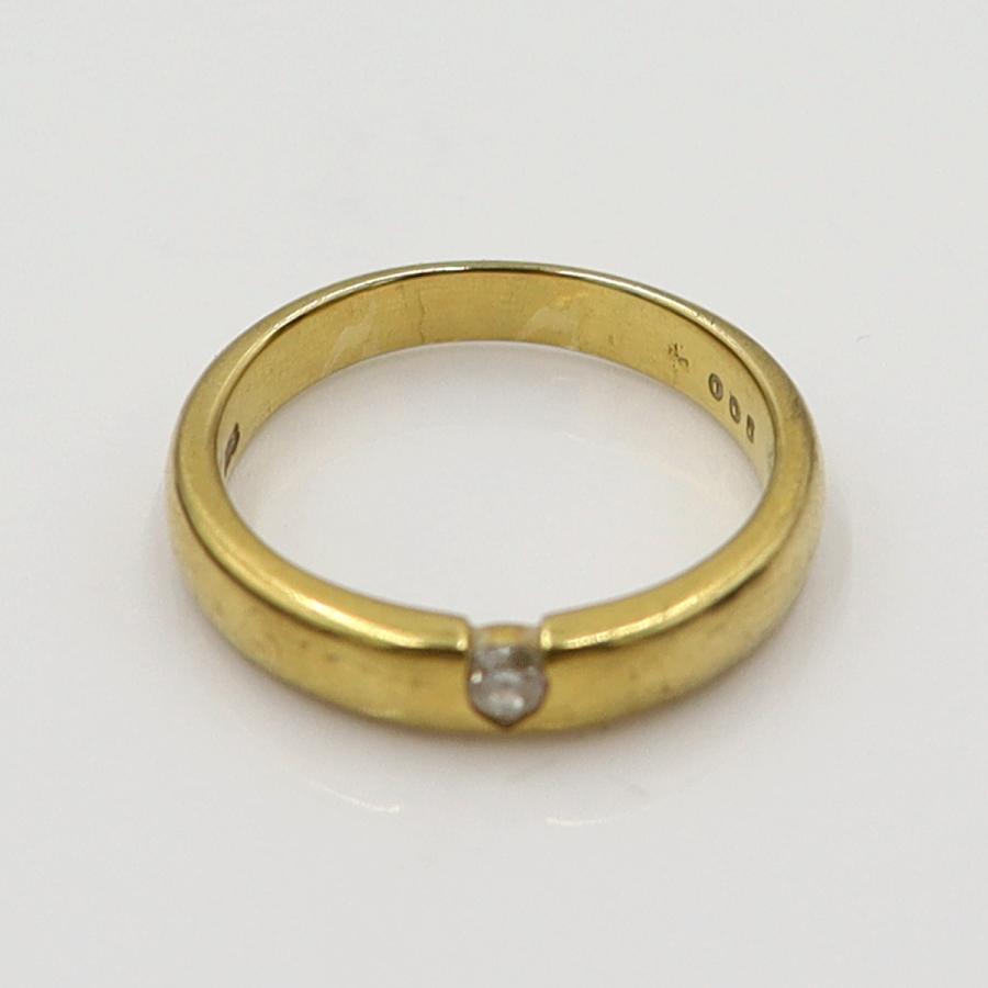 K18ダイヤモンドリング　D0.05ct　サイズ8.5号　重量3.51ｇ(石の重量含む)　(中古)
