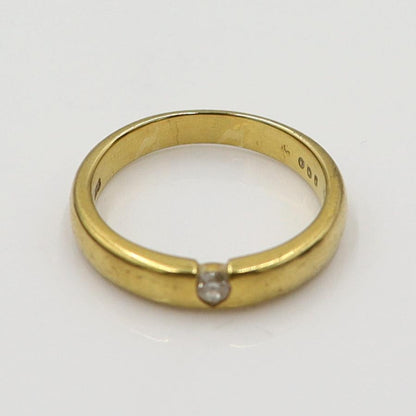 K18ダイヤモンドリング　D0.05ct　サイズ8.5号　重量3.51ｇ(石の重量含む)　(中古)