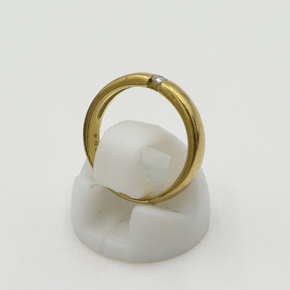 K18ダイヤモンドリング　D0.05ct　サイズ8.5号　重量3.51ｇ(石の重量含む)　(中古)