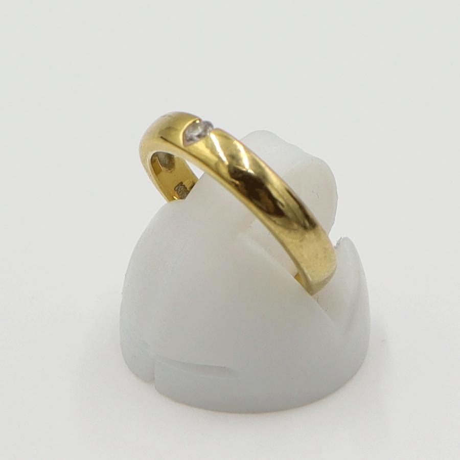 K18ダイヤモンドリング　D0.05ct　サイズ8.5号　重量3.51ｇ(石の重量含む)　(中古)