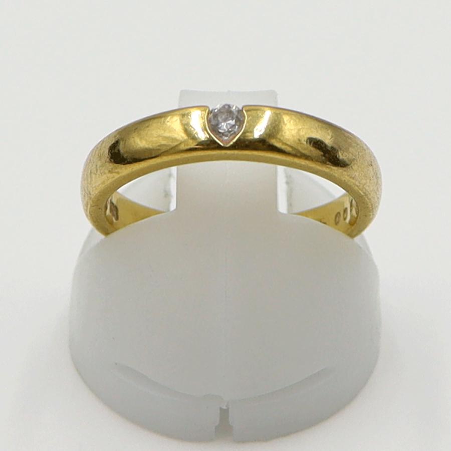 K18ダイヤモンドリング　D0.05ct　サイズ8.5号　重量3.51ｇ(石の重量含む)　(中古)
