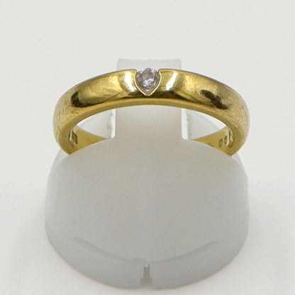 K18ダイヤモンドリング　D0.05ct　サイズ8.5号　重量3.51ｇ(石の重量含む)　(中古)