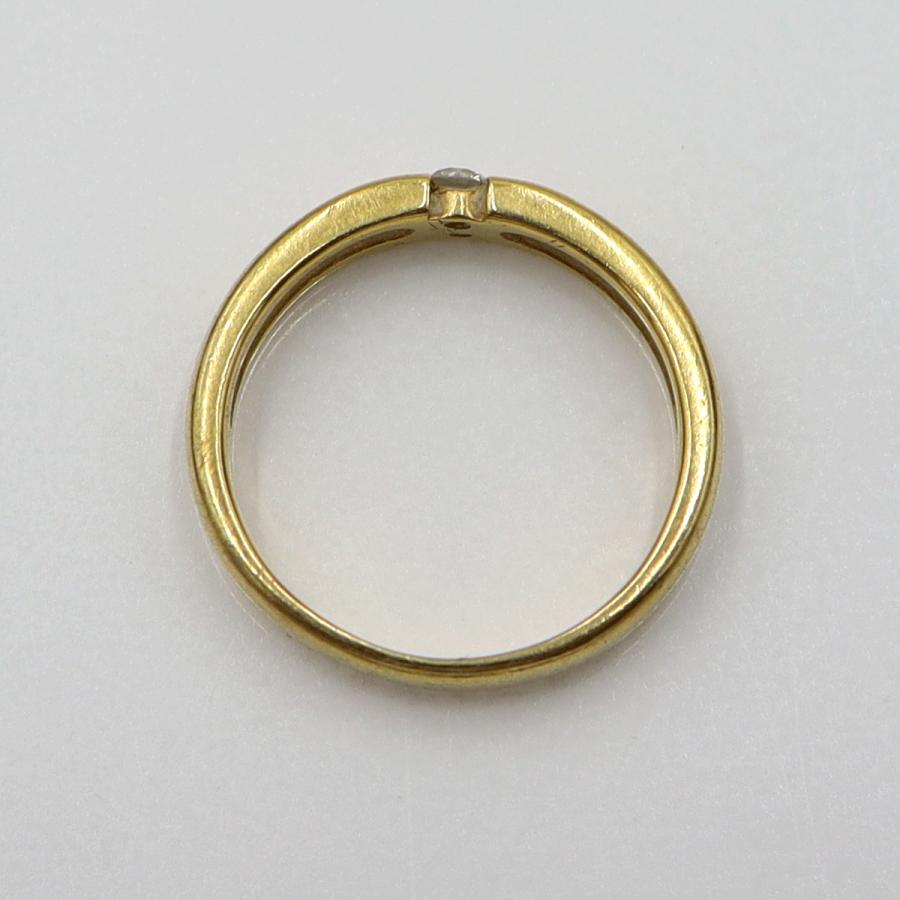 K18ダイヤモンドリング　D0.05ct　サイズ8.5号　重量3.51ｇ(石の重量含む)　(中古)