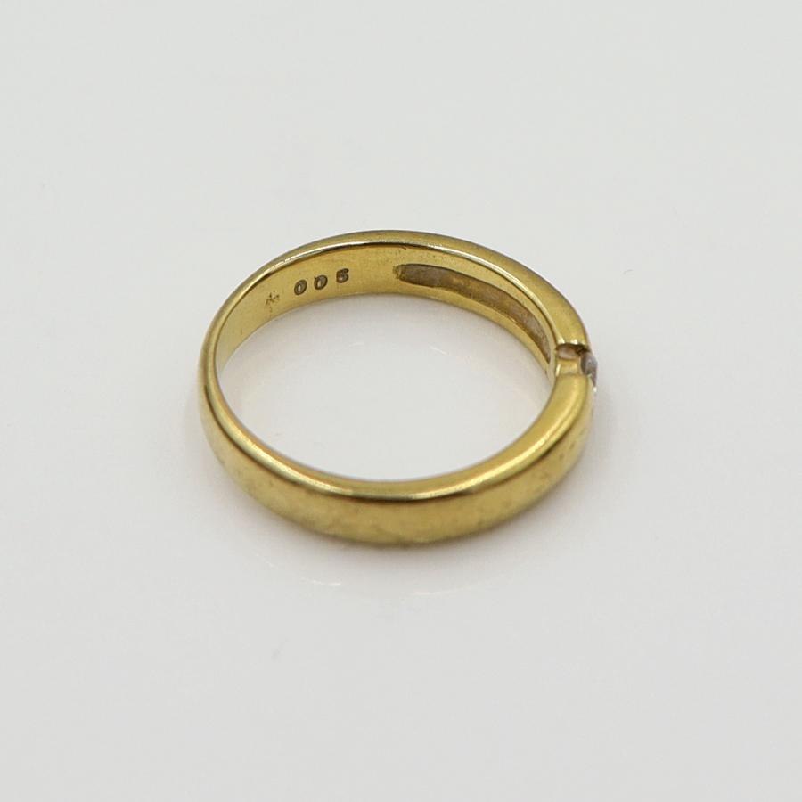 K18ダイヤモンドリング　D0.05ct　サイズ8.5号　重量3.51ｇ(石の重量含む)　(中古)