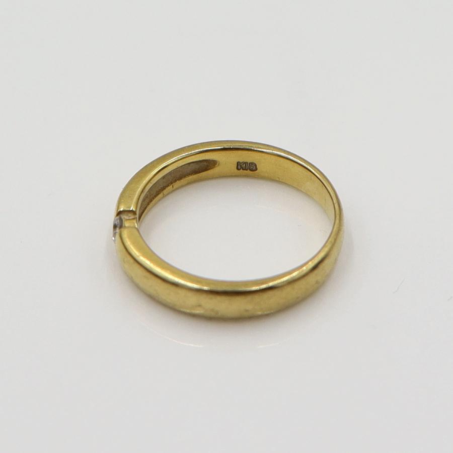 K18ダイヤモンドリング　D0.05ct　サイズ8.5号　重量3.51ｇ(石の重量含む)　(中古)