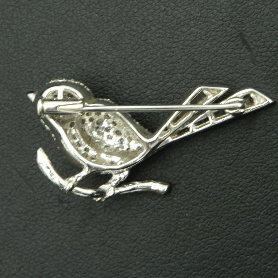 K18オニキスダイヤブローチ　D0.46　R0.01「鳥 バード」　重量5.59ｇ(石の重量込み）（中古）