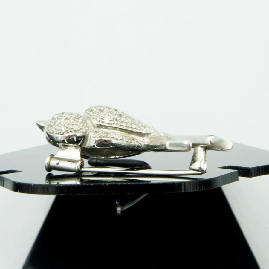 K18オニキスダイヤブローチ　D0.46　R0.01「鳥 バード」　重量5.59ｇ(石の重量込み）（中古）