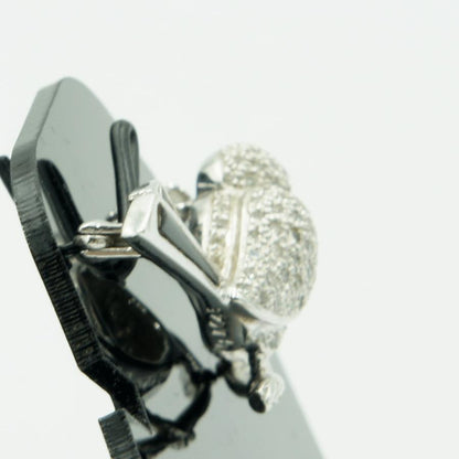 K18オニキスダイヤブローチ　D0.46　R0.01「鳥 バード」　重量5.59ｇ(石の重量込み）（中古）