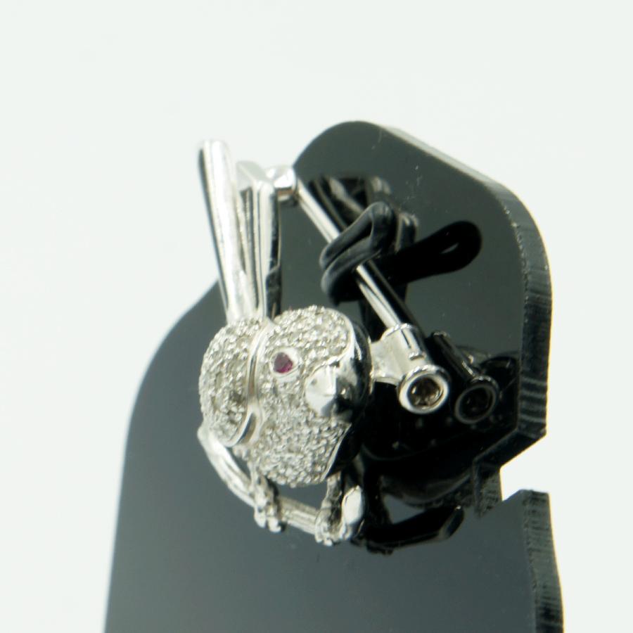 K18オニキスダイヤブローチ　D0.46　R0.01「鳥 バード」　重量5.59ｇ(石の重量込み）（中古）