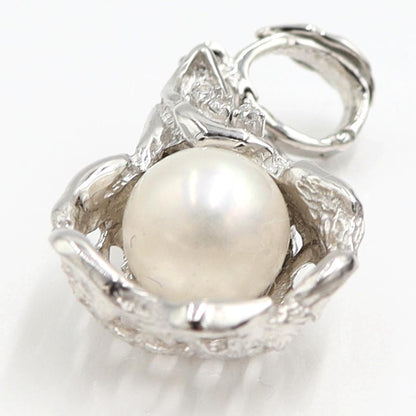 Pt900パールダイヤモンドペンダント　D0.04ct　パールサイズ9.5mm　重量7.95ｇ(石の重量含む) （中古）